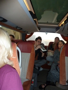 P1020360 Singing in the bus en route for Geneva
